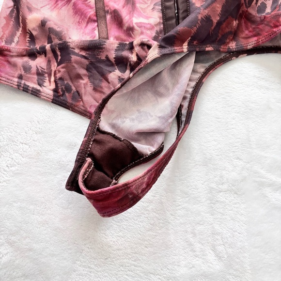 FREE PEOPLE Brown Night Rhythm Printed Corset-Style Floral Bodysuit--NWT--L - Picture 10 of 16